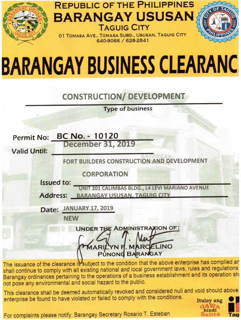 Business Permit and Licenses